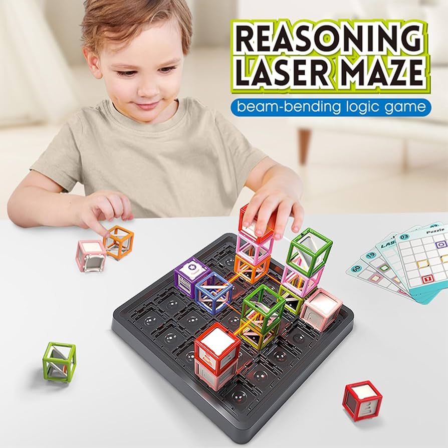 Laser Logic Puzzle Set – STEM Challenge Board Game for Ages 8–13