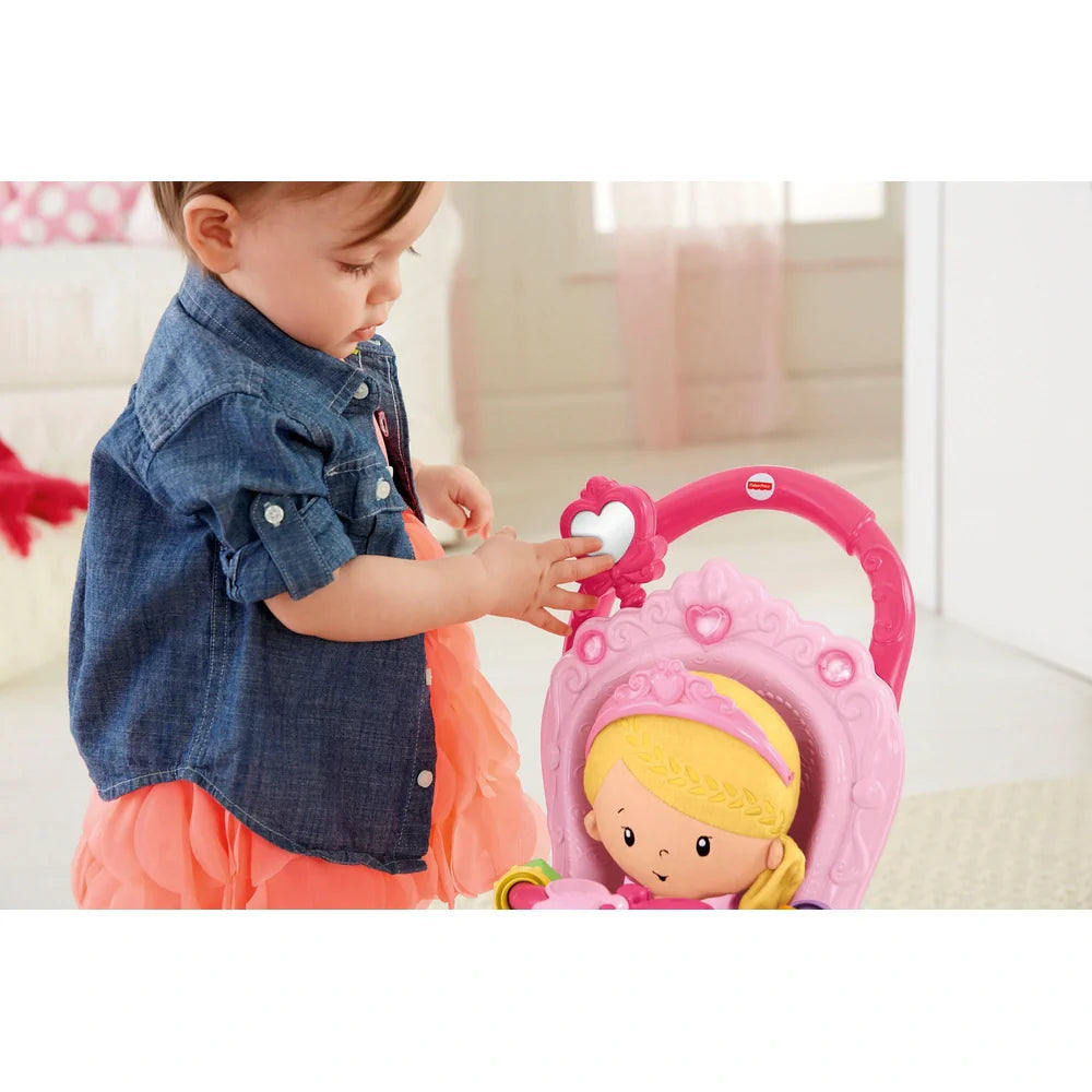 Fisher-Price Little People Princess Stroller Ride-On Toy | 2-in-1 Walker & Ride-On for Toddlers