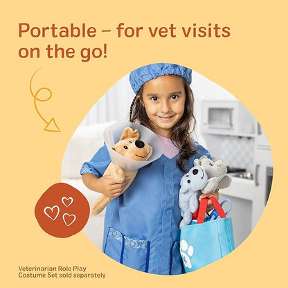 WizardsWonders Kids Veterinary Doctor Play Set – Soft Plush Pet Care Kit with Medical Bag
