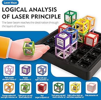 Laser Logic Puzzle Set – STEM Challenge Board Game for Ages 8–13