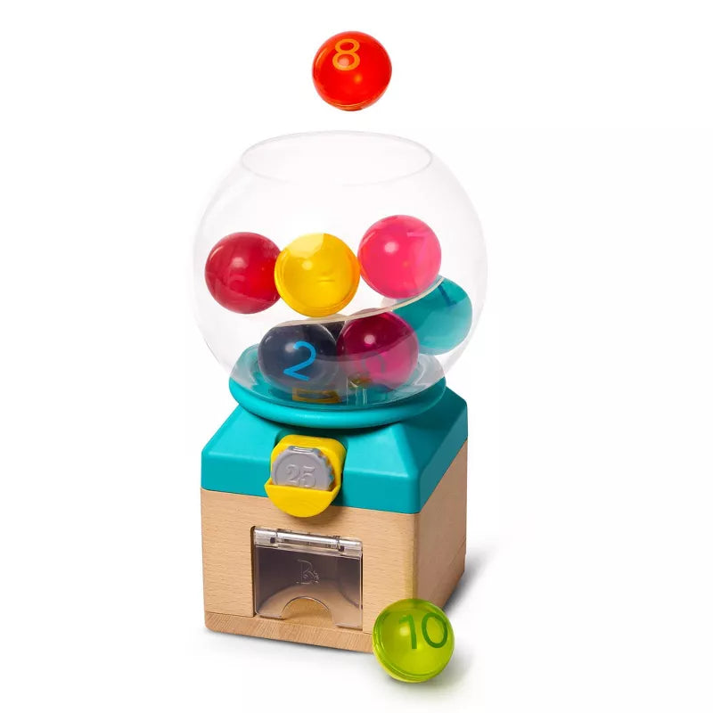 B. toys Rainbow Gumballs – Colors & Numbers Gumball Machine: Baby and Toddler Learning Toy, Fine Motor Skills Development