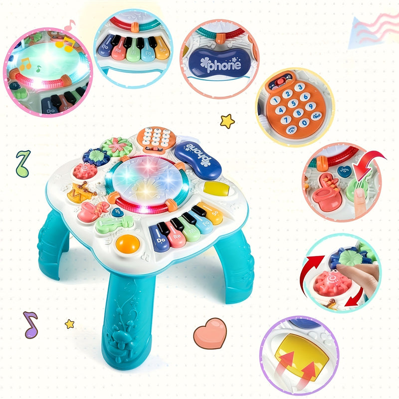 3-in-1 Musical Baby Activity Table with Lights & Sounds – Interactive Learning Toy for Toddlers (6–36 Months)